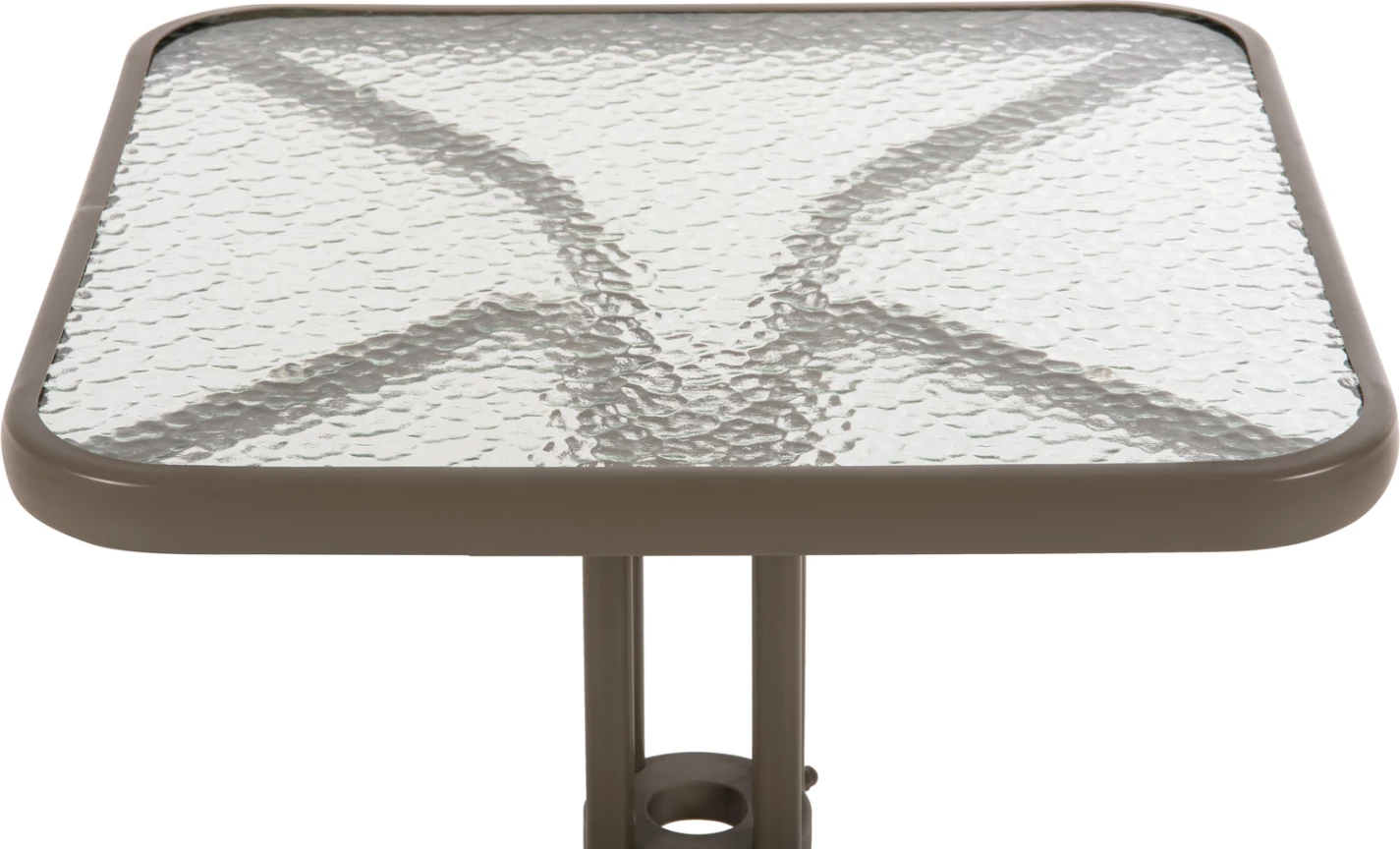 Tavolinë e jashtme katrore FIGO FH5035.04, ngjyrë shampanjë, metal-xham, 60x60x70 cm 3