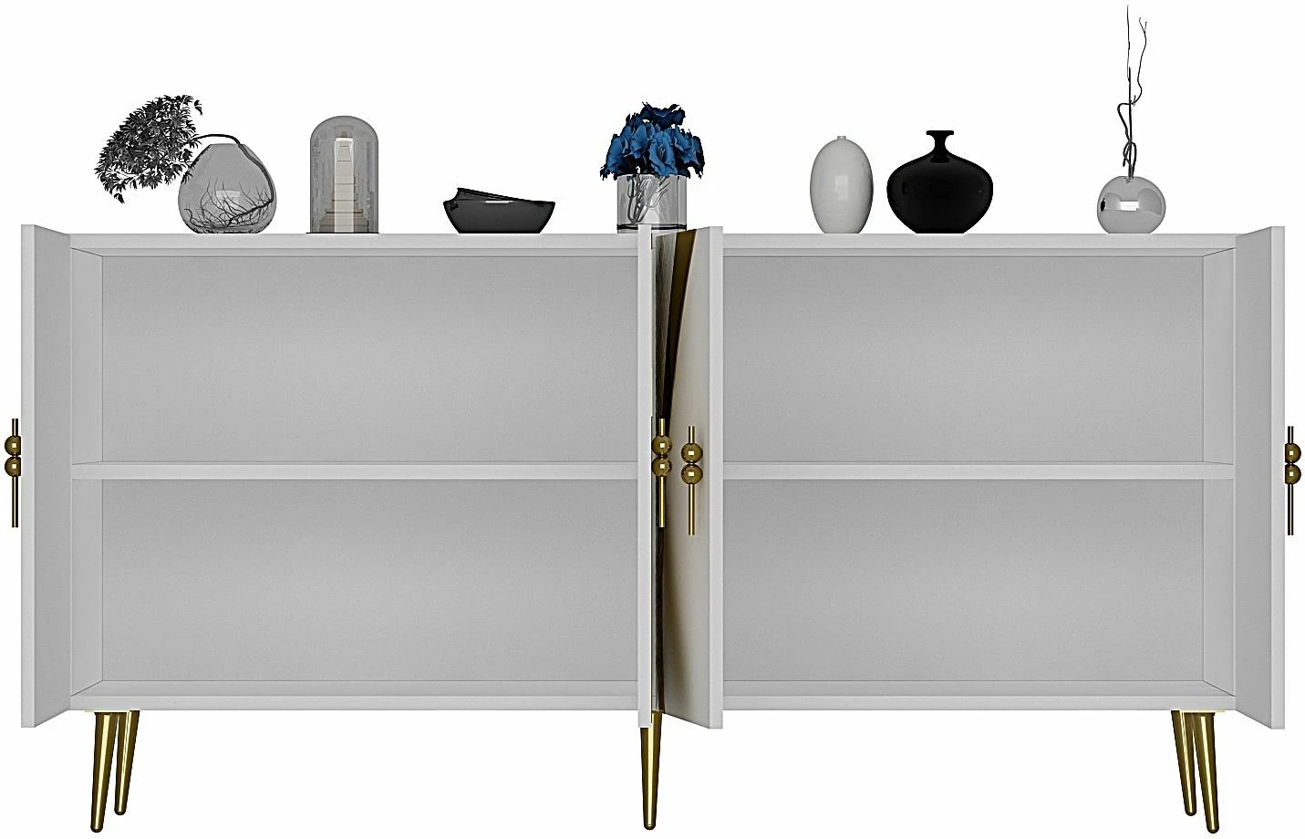 Konsol Skye Decor, Hook KB150, e bardhë, e artë