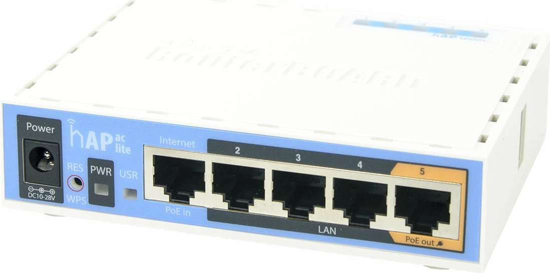 Access point MikroTik hAP ac lite RB952Ui-5ac2nD, WiFi 5 dual-band, 5x 10/100 LAN, PoE out, USB