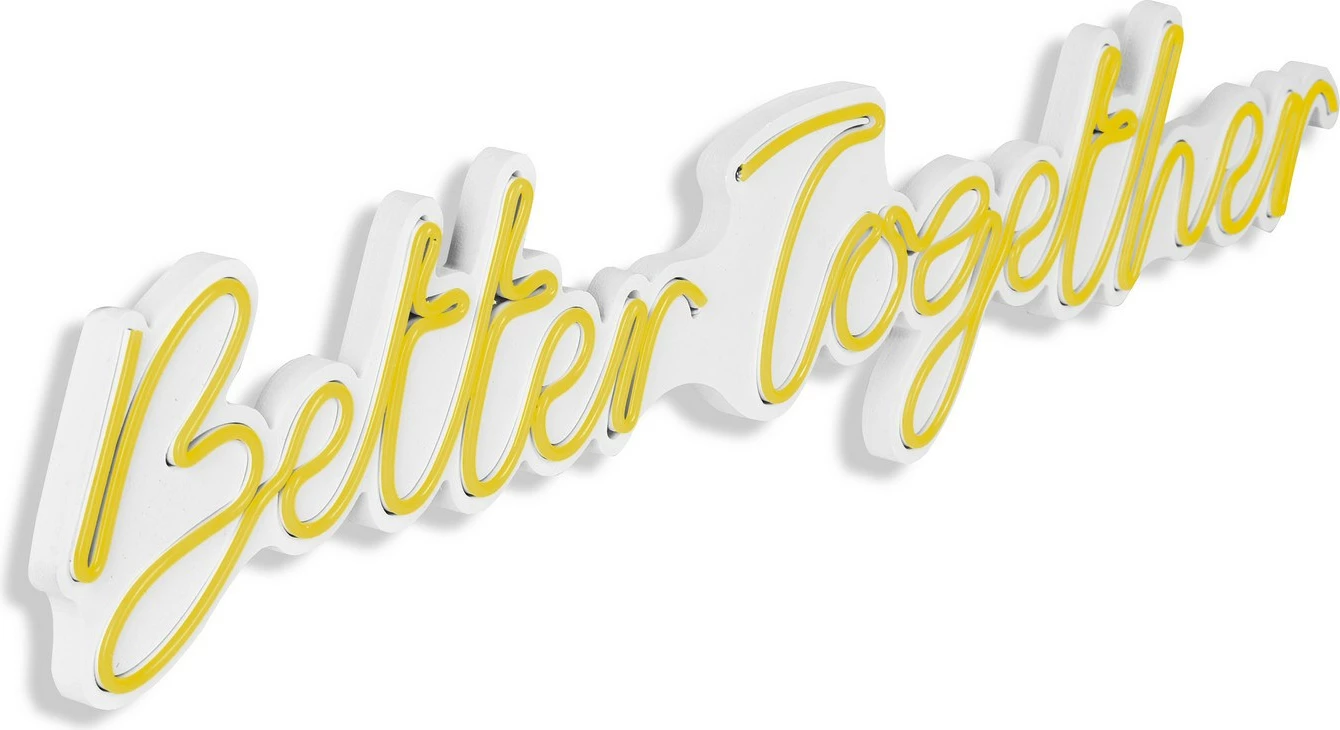 Dekor dritash LED plastike, Better Together, ngjyrë e verdhë