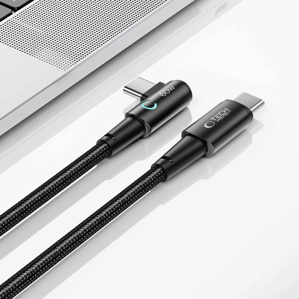 Kabllo USB-C në USB-C Tech-Protect UltraBoost L, 1m, 60W, Najlon, Gri