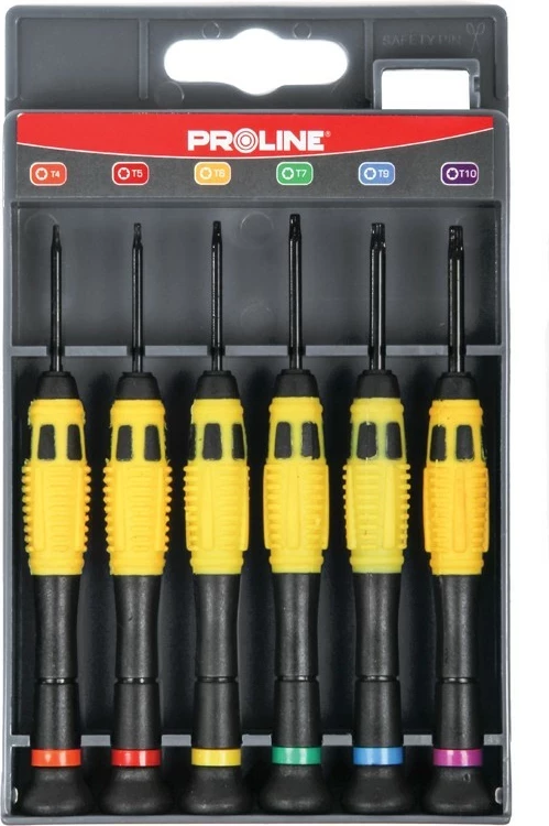 Set kaçavidash Torx precize PROLINE T4-T10, 6 copë