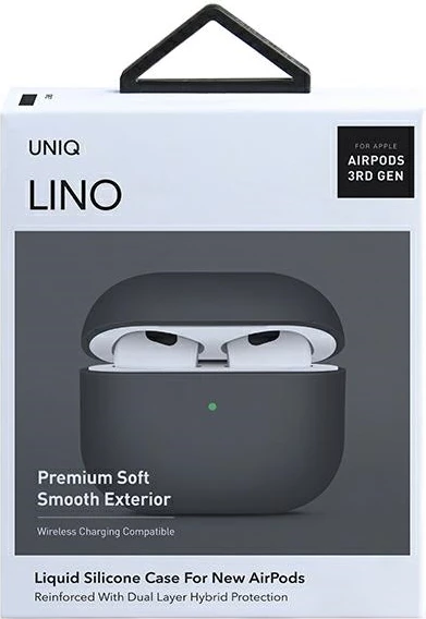 Mbështjellës UNIQ Lino për AirPods 3, silikon, gri