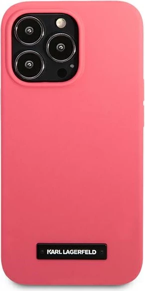 Mbështjellës Karl Lagerfeld KLHCP13XSLMP1PI për iPhone 13 Pro Max 6.7", silikon, fuksja