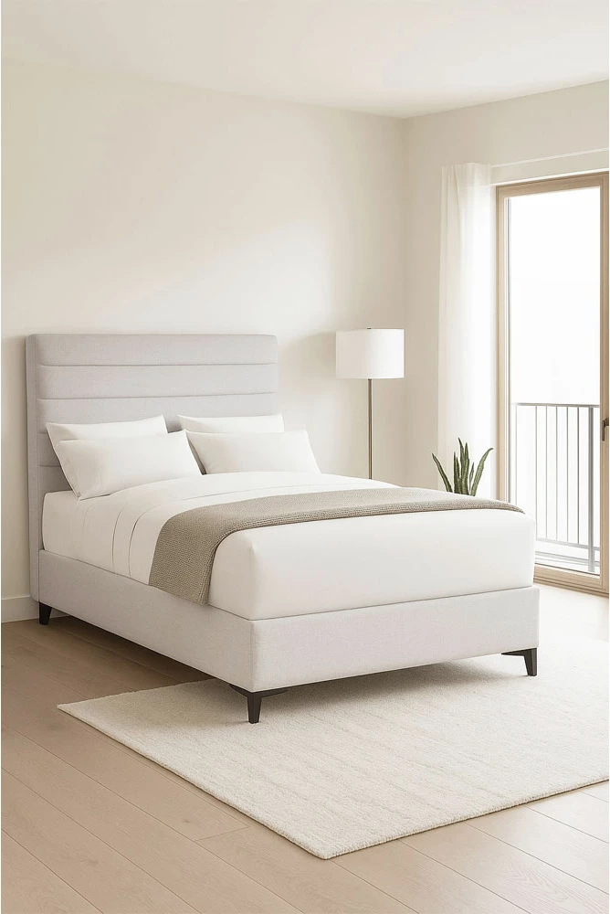 Krevat me hapësirë për depo, ngjyrë e bardhë e zbehtë, 208x127x121