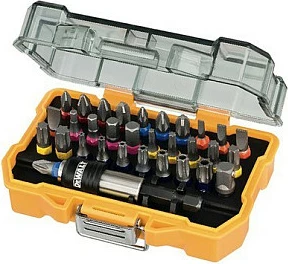 Set bitash DeWALT 32 copë me kaçavidë momenti, me kuti e verdhë