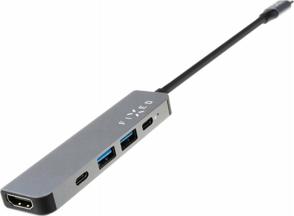 Hub USB-C Fixed FIXHU-MN-GR, 5 porta, HDMI 4K, PD 100W, gri