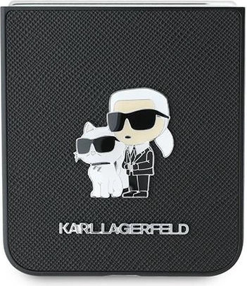Mbështjellës Karl Lagerfeld Saffiano Metal Pin për Samsung Galaxy Z Flip 6, i zi