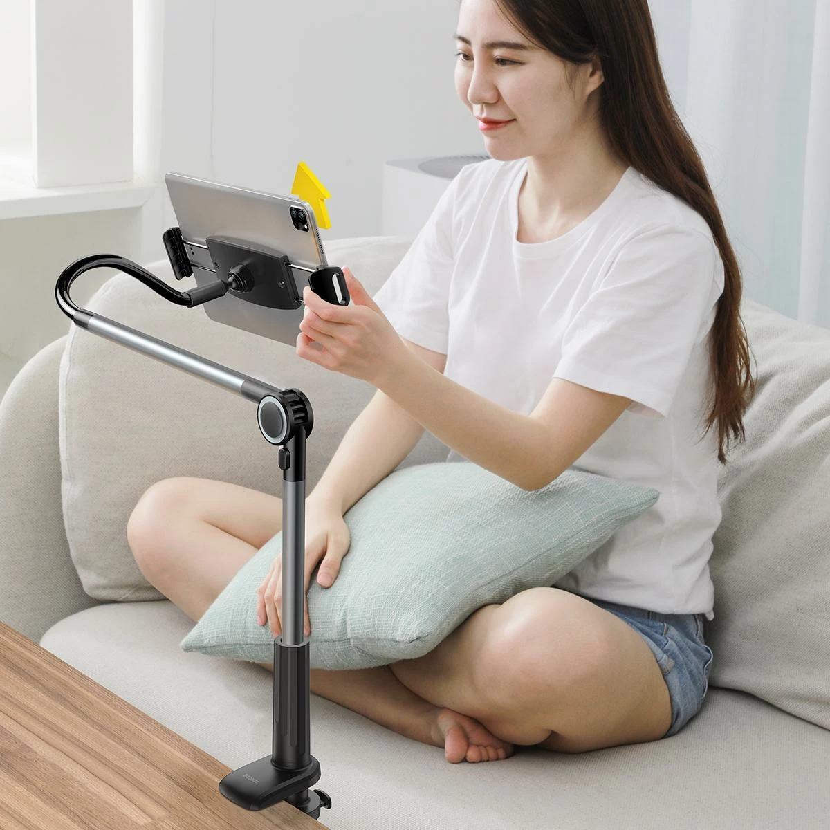 Mbajtëse universale për tablet/telefon Baseus Otaku LUZQ000013, 360° rrotullim & 180° rregullim, gri
