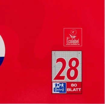 Bllok Oxford 100050361, A4, 80 fletë, 90g, katror, i kuq