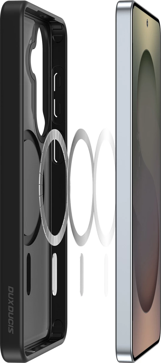 Mbështjellës Dux Ducis Yind për Samsung Galaxy S26 Plus, MagSafe kompatibil (38 magnete), TPU/PC, 2mm, e zezë, me kuti