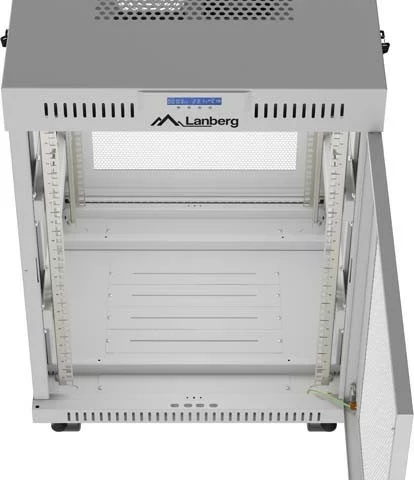 Kabinet rack LANBERG 19" 15U 600x600, në këmbë, derë e perforuar, gri