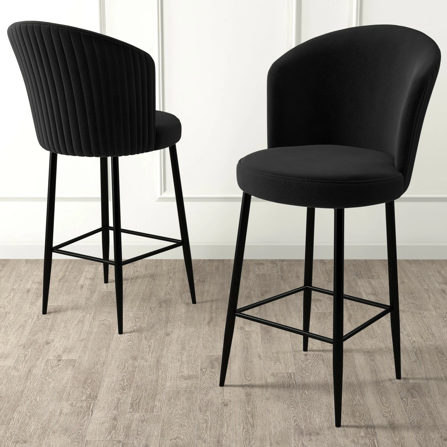 Set karrigesh për bar (4 copë), Hanah Home, Fora, e zezë