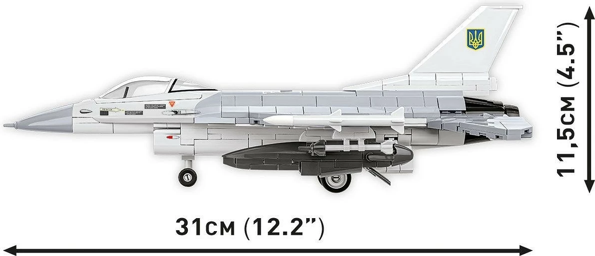 Set blloqe Cobi F-16C Fighting Falcon, 500 pjesë, me figurë piloti, gri
