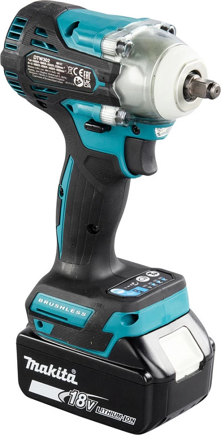 Çelës me goditje me bateri Makita DTW302Z, 18V LXT, pa bateri/karikues, blu/zi