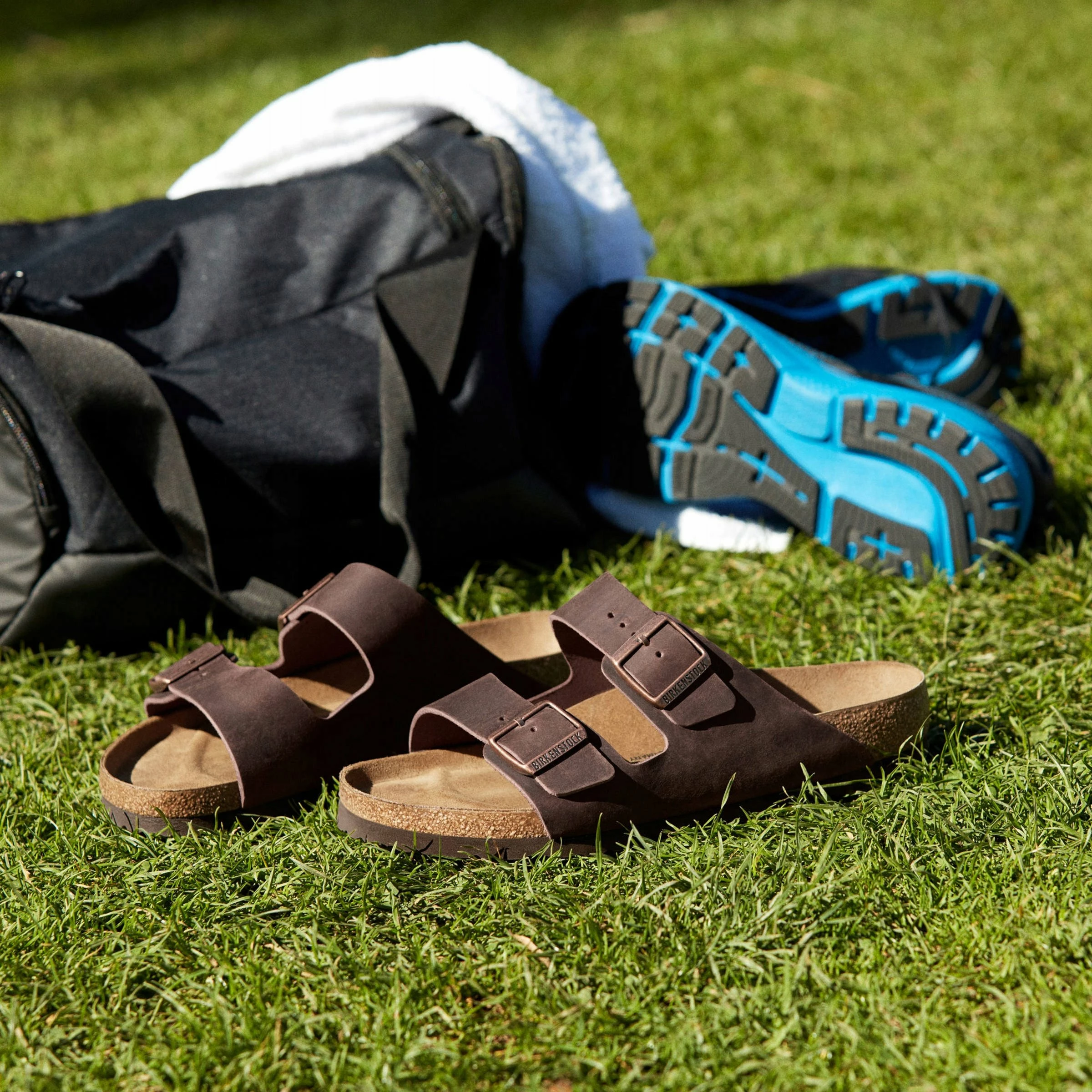 Sandale Birkenstock Arizona 52531, nr. 47, lëkurë nubuk e vajosur, shollë EVA, kafe