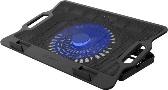 Mbajtëse ftohëse për laptop NATEC DIPPER 2, 17.3", 1 ventilator, USB, e zezë me dritë blu