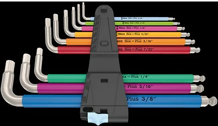 Set çelësa imbus Wera 3950/9 Hex-Plus Multicolour, çelik inox, me kuti ruajtjeje