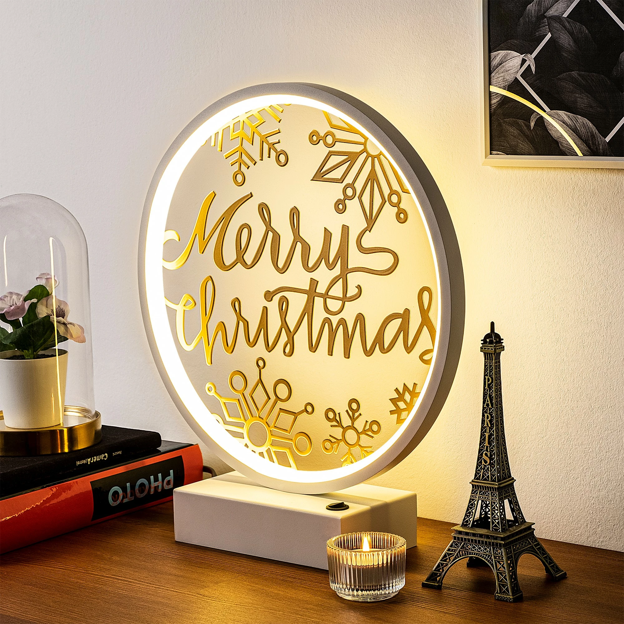 Llambë tavoline Opviq, XMAS13, e bardhë dhe e artë