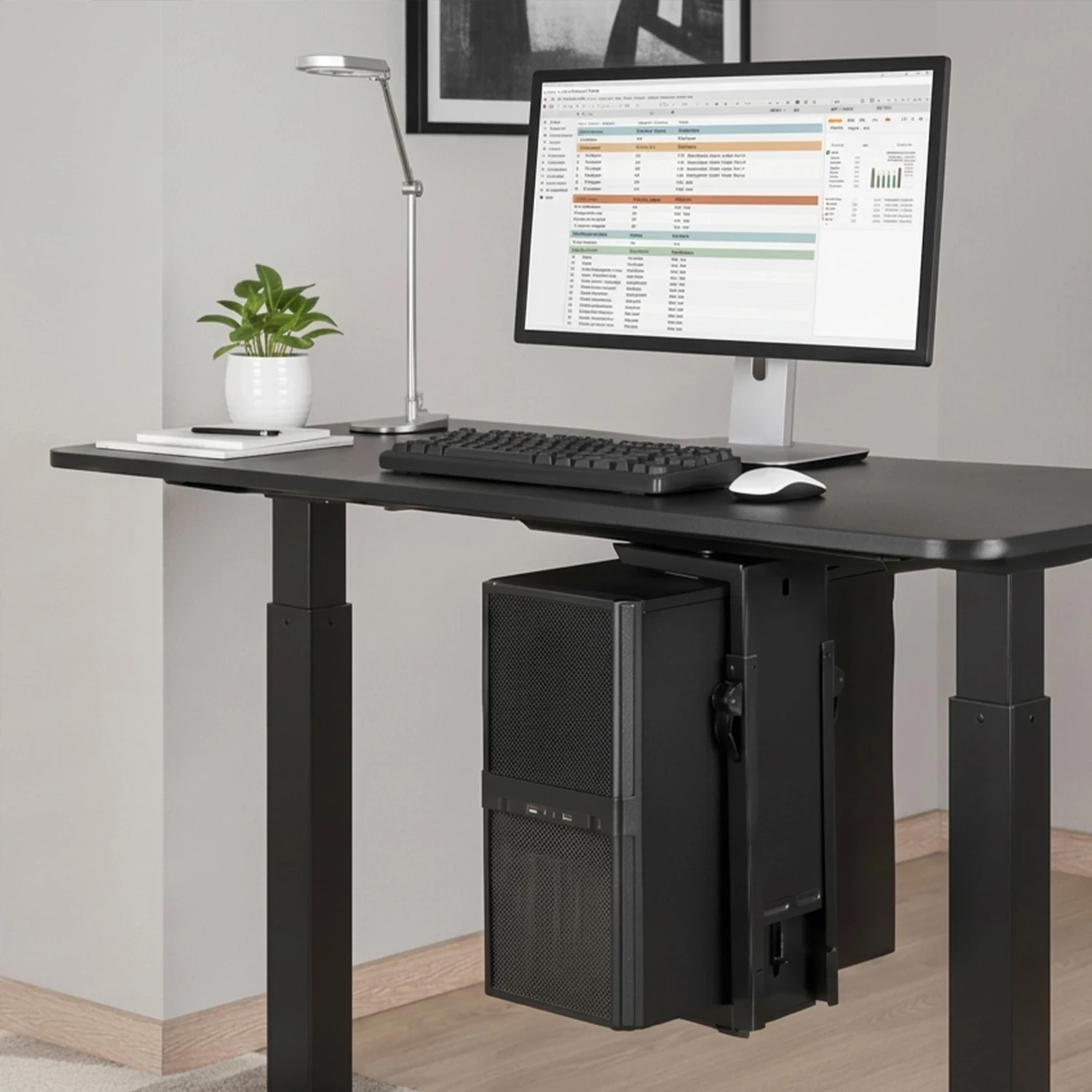 Mbajtëse e rregullueshme nën tavolinë për kompjuter UVI Adjustable Under Desk Computer Mount V2, deri 15 kg