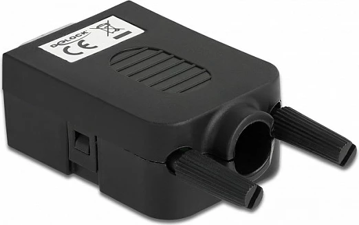 Adapter terminal bllok DeLOCK 66232, Sub-D 9-pin në 10-pin terminal block, AWG 26-18, i zi