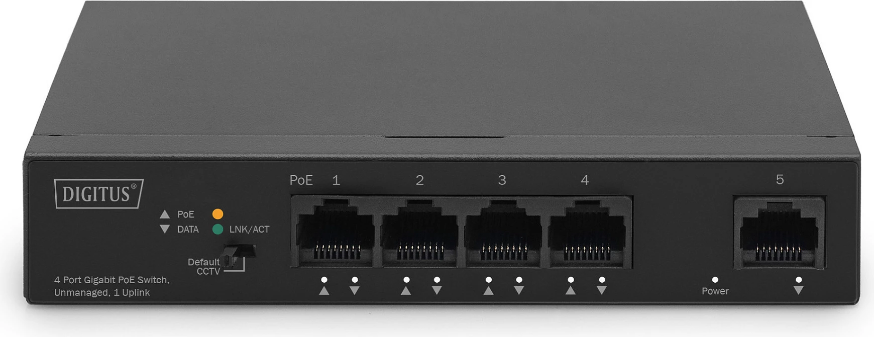 Switch Digitus Gigabit PoE 5-Port, unmanaged, 4x PoE + 1x Uplink, 60W, i zi