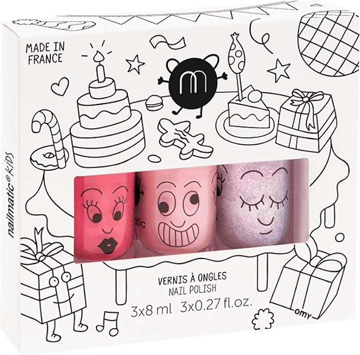Llak për thonj për fëmijë Nailmatic Party B set Cookie Bella Elliot 3x8ml
