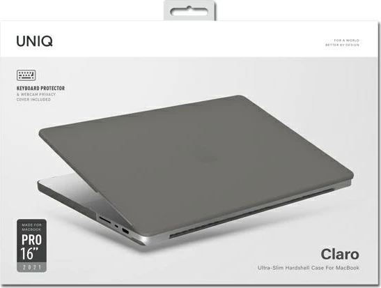 Mbështjellës UNIQ Claro për MacBook Pro 16'' (2021/2023), transparent-gri