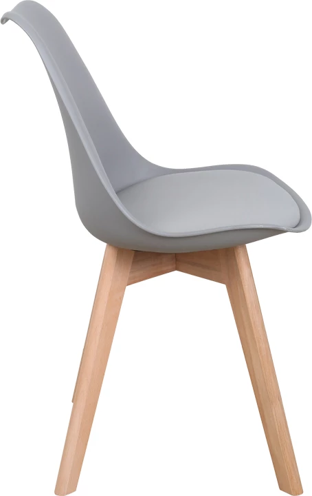 Karrige Gaston PP-PU ngjyrë gri e lehtë - këmbë natyrale 58x47x85cm