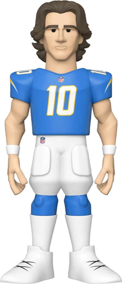 Figurinë koleksionuese Funko Gold 5\" NFL Chargers Justin Herbert, blu/bardhë