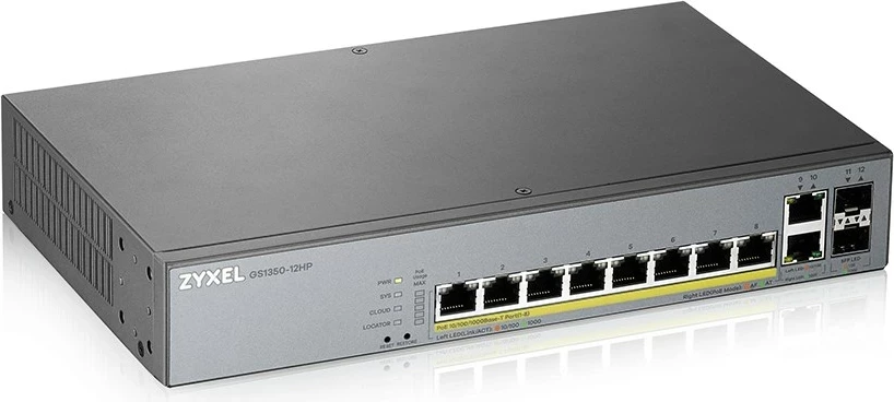 Switch Zyxel GS1350-12HP, Managed L2, Gigabit Ethernet, PoE, Gri