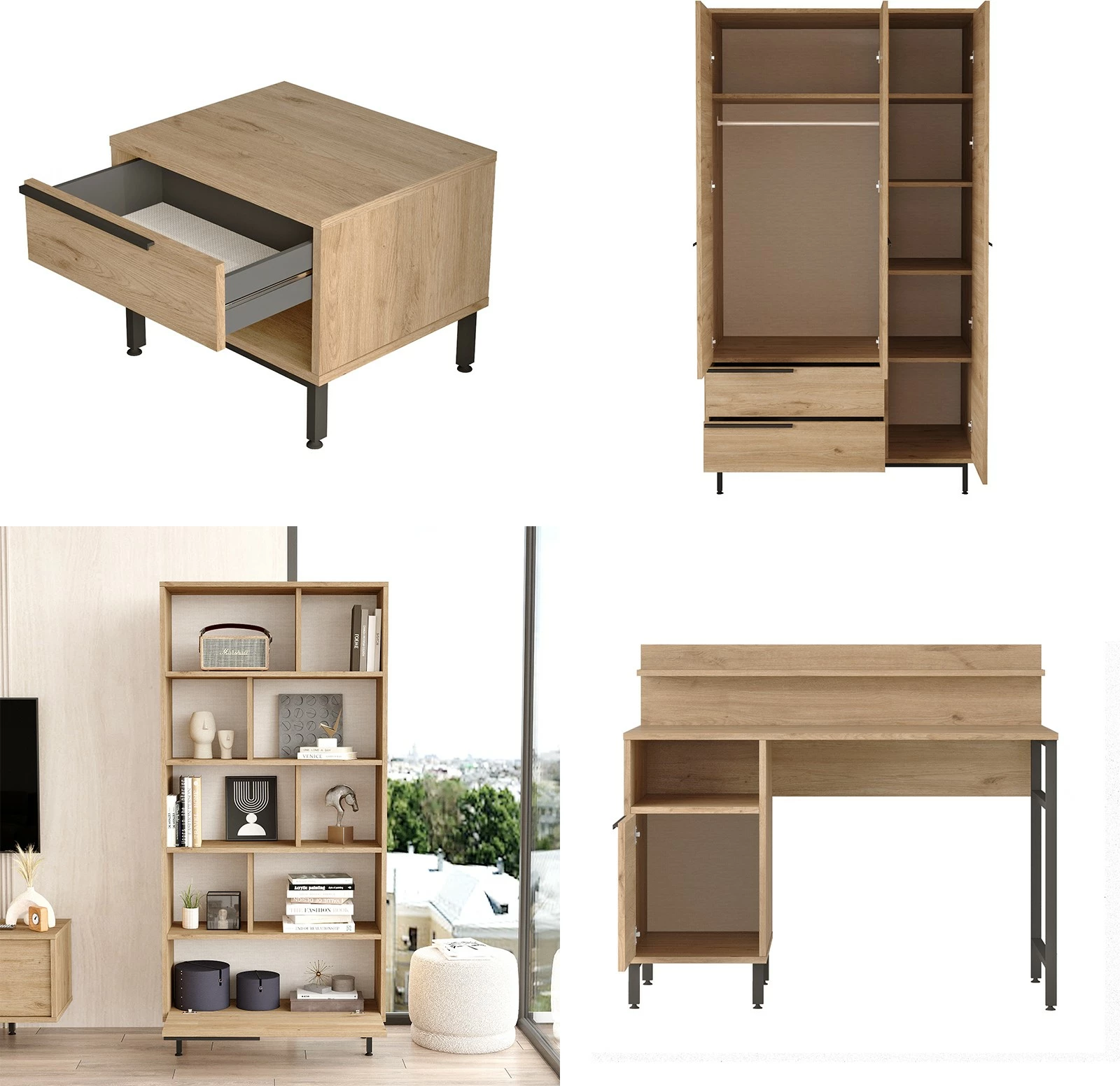 Set dhome për të rinj Skye Decor, ON25-S, ngjyrë lisi