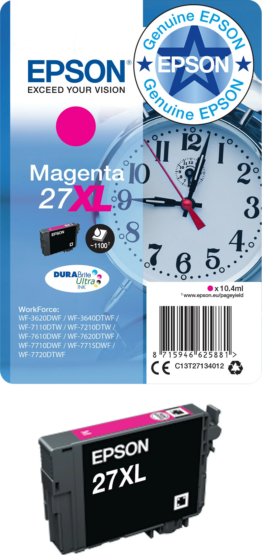 Kartrixh boje Epson 27XL C13T27134010, Magenta