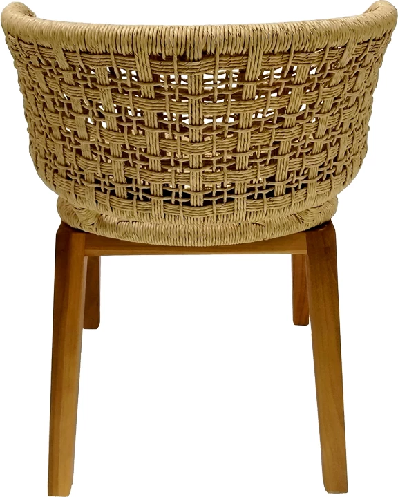 Karrige Milou, dru tik dhe litar pe, ngjyrë natyrale, 59x65x73cm