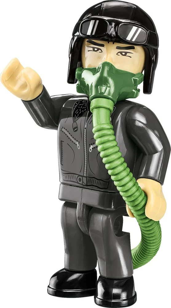 Set ndërtimi Cobi Klocki MiG-17 Fresco, Historical Collection, 577 pjesë, me figurë piloti, Kamuflazh blu-bardhë