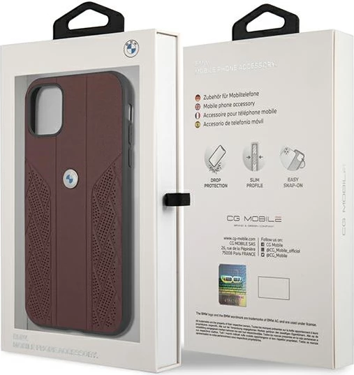 Mbështjellës BMW BMHCN61RSPPR për iPhone 11/XR, Hardcase, Lëkurë, Kuq