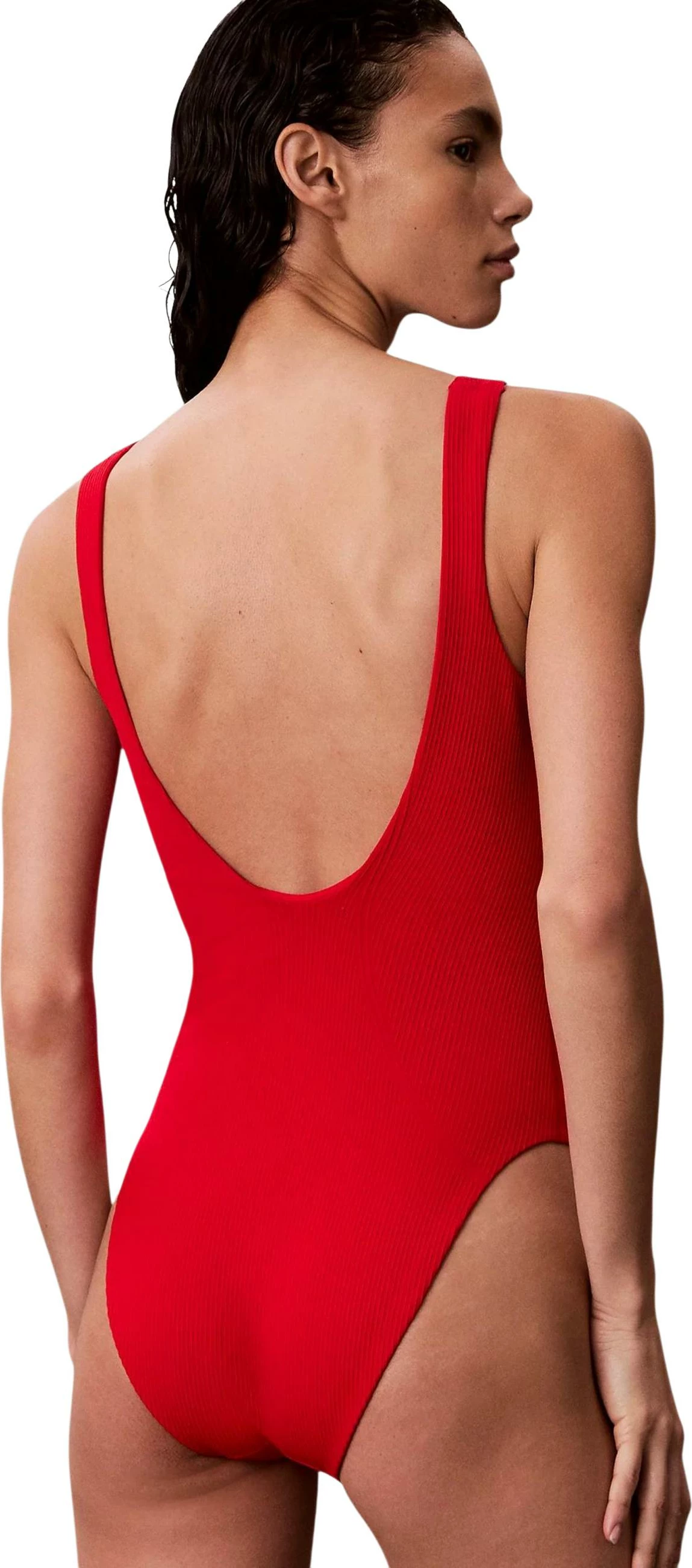 Bikine njëpjesëshe Calvin Klein Jeans LV00Q61142 për femra, e kuqe [Madhësia: S]