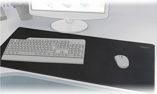 Mauspad gaming DeLOCK 900x500 mm, rezistent ndaj ujit, bazë anti-rrëshqitëse, i zi