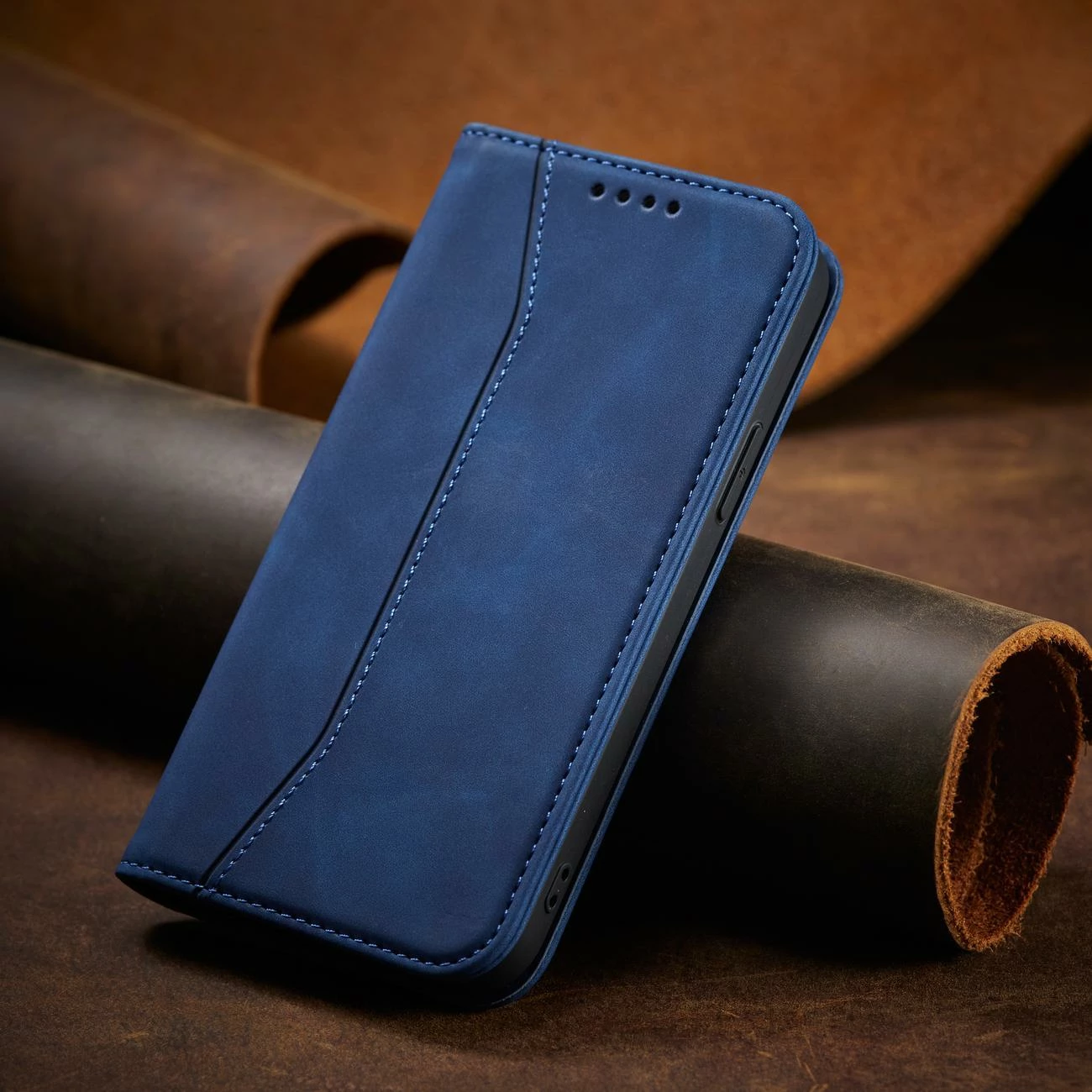 Mbështjellës Hurtel Magnet Fancy Case për iPhone 14 Pro Max, me kapak, portofol dhe qëndrim, Blu