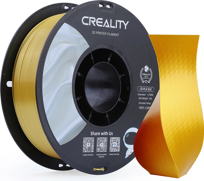 Filament për printer 3D Creality 3301120014, PLA 1.75mm, 1kg, e verdhë