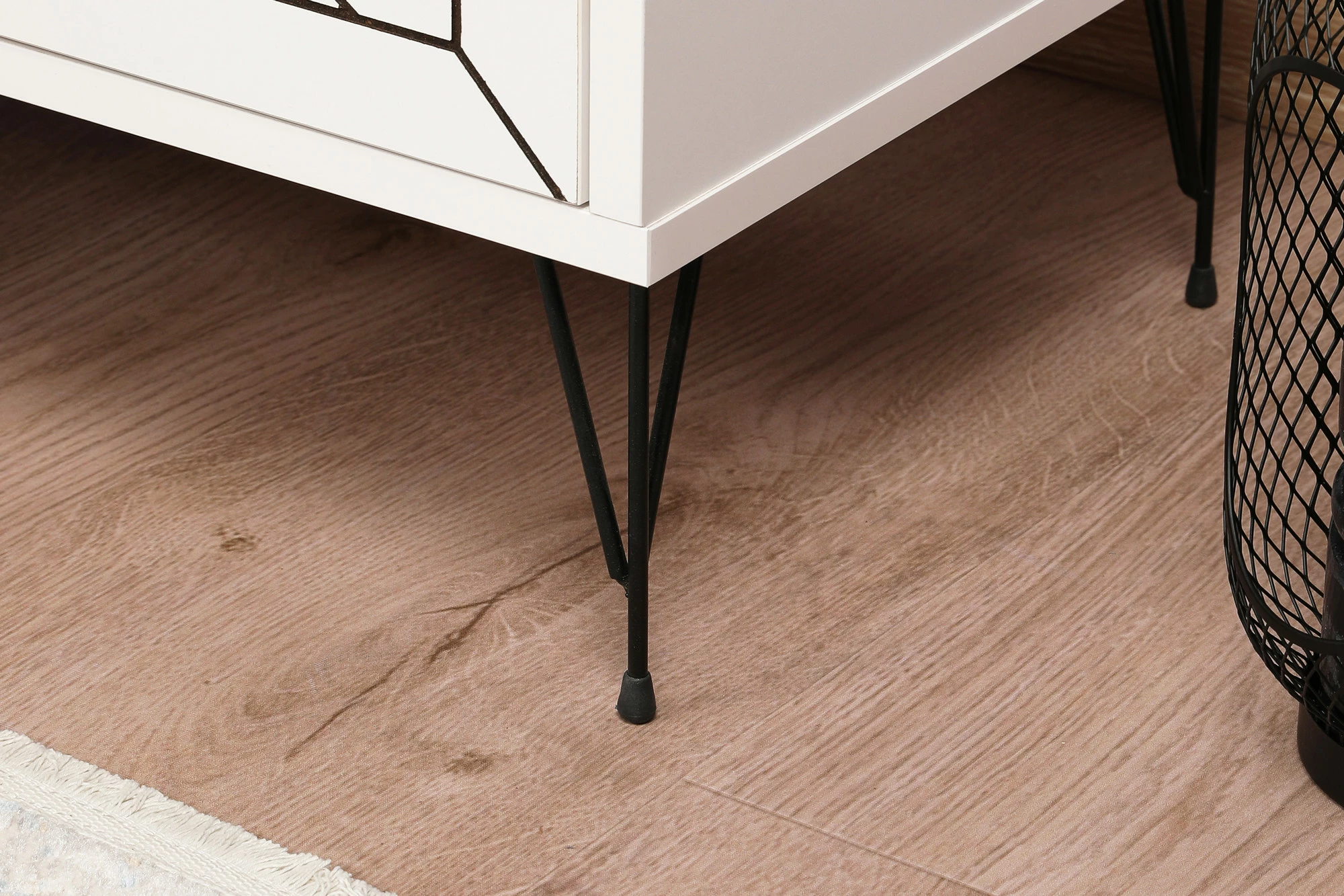 Komodinë anës krevati Hanah Home, Luna, e bardhë