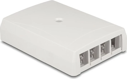 Kuti murale DeLOCK Keystone Surface Mounted Box, 4 porta, për fibër optike dhe rrjet, e bardhë