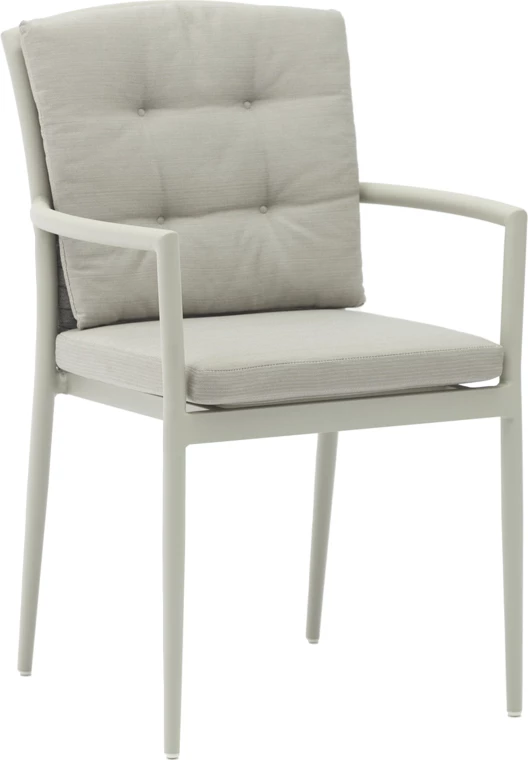 Tavolinë me karrige Nares-Moritz A, 7 copë,, alumin dhe dru, ngjyrë natyrale, 180x90x72.5cm