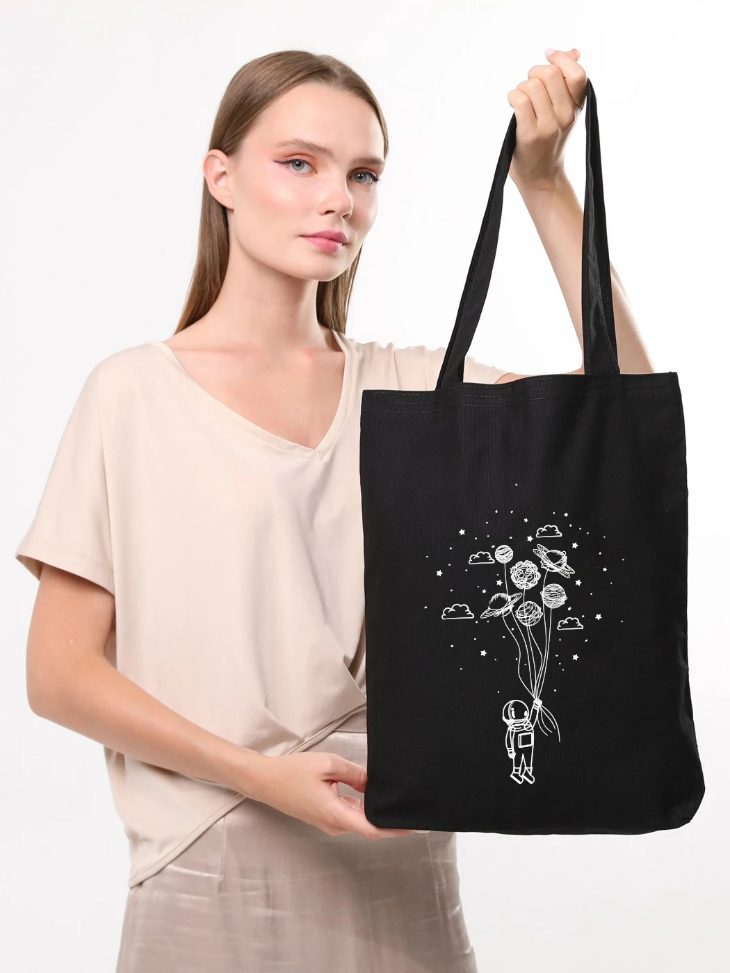 Torbë tote Zoozie Bags, e zezë, 35x40x8cm, 1436