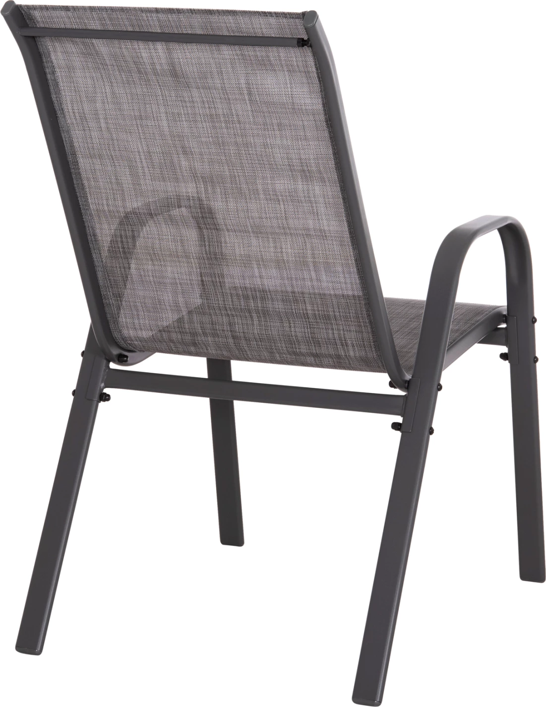 Karrige për jashtë LEON, kornizë metali gri & tekstilene, set prej 4 copash, 55x70x91H cm