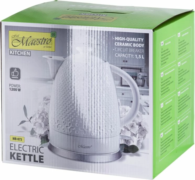 Çajnik elektrik MAESTRO MR-073, i bardhë 1.5L