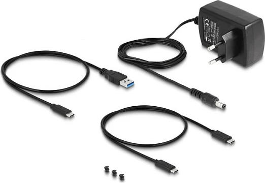 Konvertues USB Type-C DeLOCK për M.2 NVMe/SATA dhe SATA 2.5"/3.5", USB 3.2 Gen 2, i zi