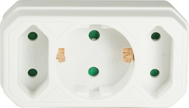 Adapter rryme LogiLink, 2x Euro + 1x Schuko, i bardhë