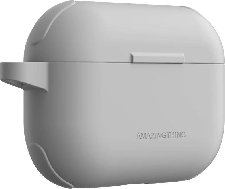 Mbështjellës për kufje, AmazingThing Omni Case Titan, për Apple AirPods Pro 3, me karabinë, përputhje me karikim me valë, material TPU/silikon, e bardhë