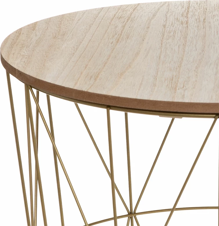 Tavolinë anësore Kumi, ngjyrë lisi-ari, D41x40cm